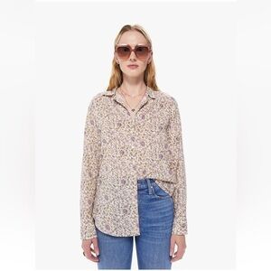 Xirena Beau Buttondown oversized Floral Print Women's Top size large